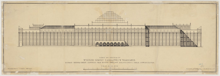 Projekt Gmachu Głównego, Pawilonu Zakładów Doświadczalnych oraz Pawilonu Biblioteki SGH, 1924 r.