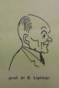 karykatura prof. Edwarda Lipińskiego