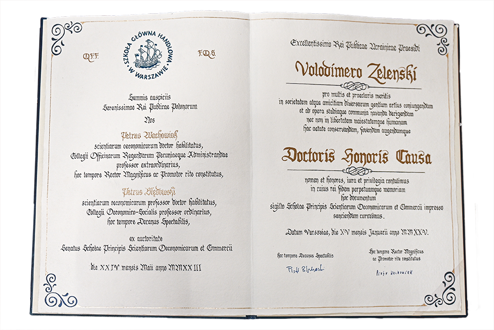 Honorary doctorate for Volodymyr Zelensky