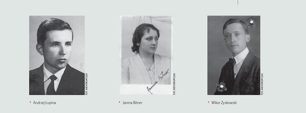 na zdjęciu fotografie z Archiwum SGH: Andrzej Łupina, Janina Bitner, Wikor Zyskowski 