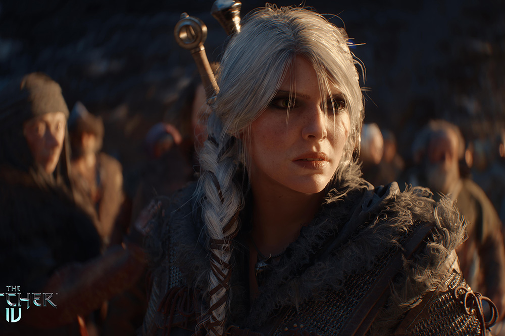 na grafice kadr z filmu The witcher - kobieta z białym warkoczem