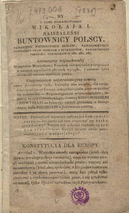 archiwalne zdjęcie Konstytucji dla Europy