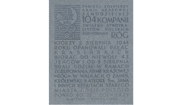 tablica pamiątkowa poświęcona zgrupowaniu „Róg”