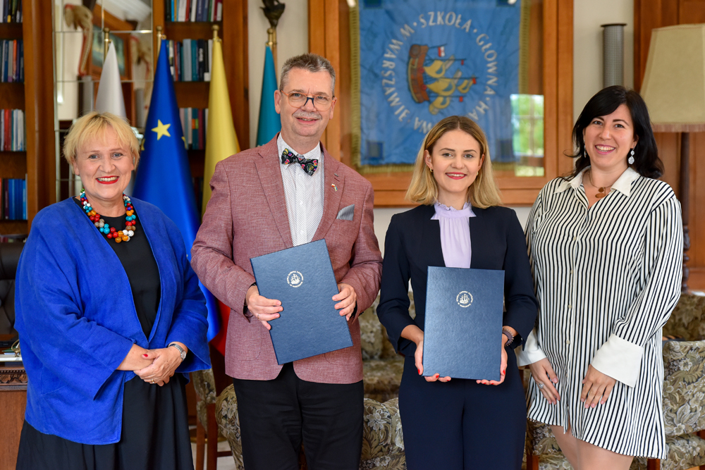 Na zdjęciu Małgorzata Molęda-Zdziech, Piotr Wachowiak, Joanna Siembida oraz Agnieszka Maćków. Fot. Piotr Potapowicz SGH