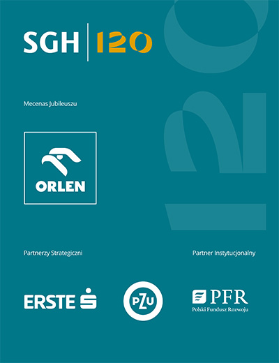 reklama: logo SGH, Orlen, Erste, PZU, PFR