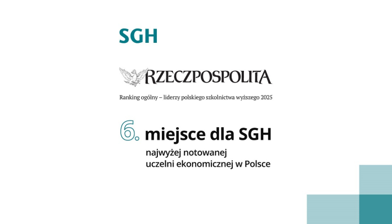 na białym tle logo SGH i Rzeczpospolitej