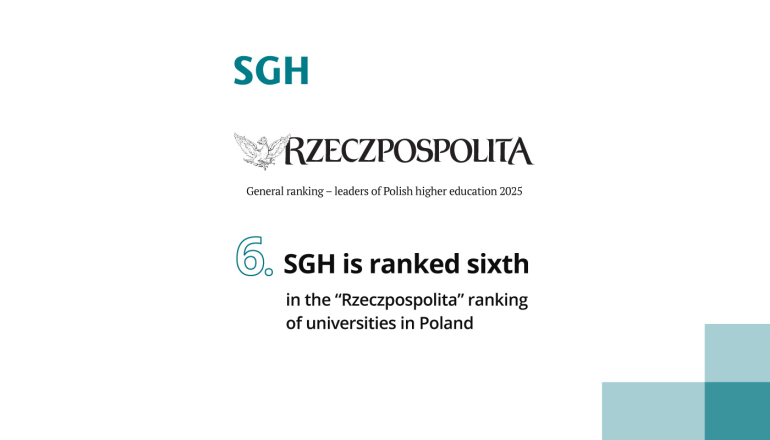 na białym tle logo SGH i Rzeczpospolitej