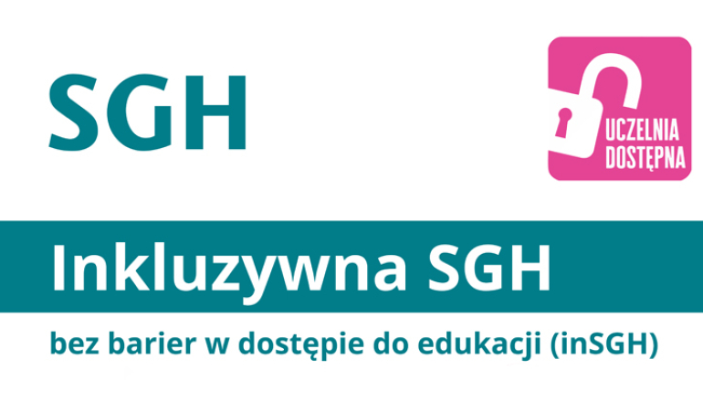 Na grafice napis Inkluzywna SGH - bez barier w dostepie do edukacji (inSGH)