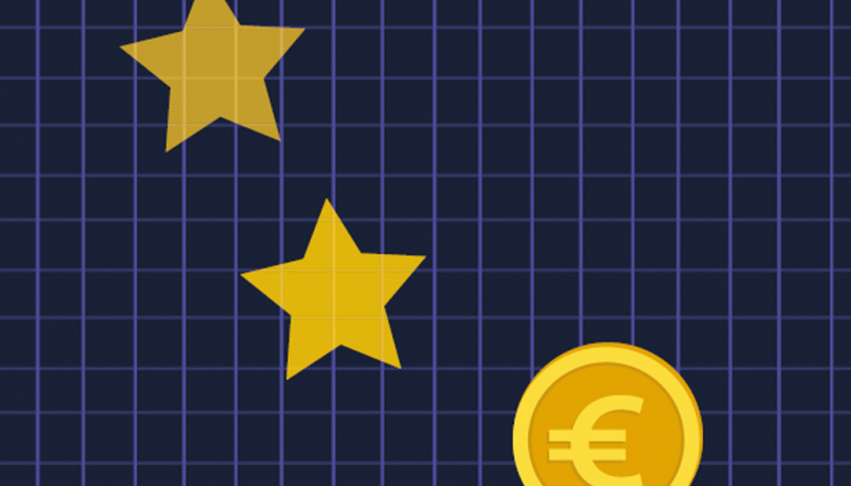 grafika z gwiazdami i symbolem euro
