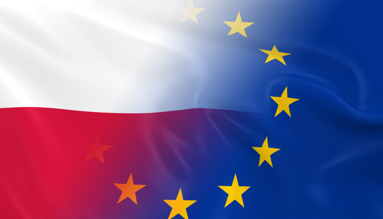 Flaga Polski i Unii Europejskiej