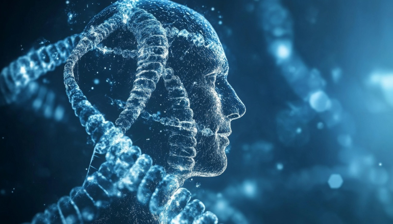 kod DNA i kształt głowy wygenerowane przez AI