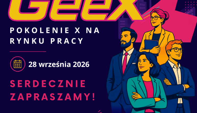 Na ciemny tle duży napis GeeX, obok postacie z komiksu