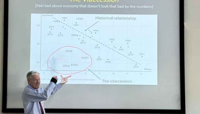 profesor pokazuje wykres na tablicy