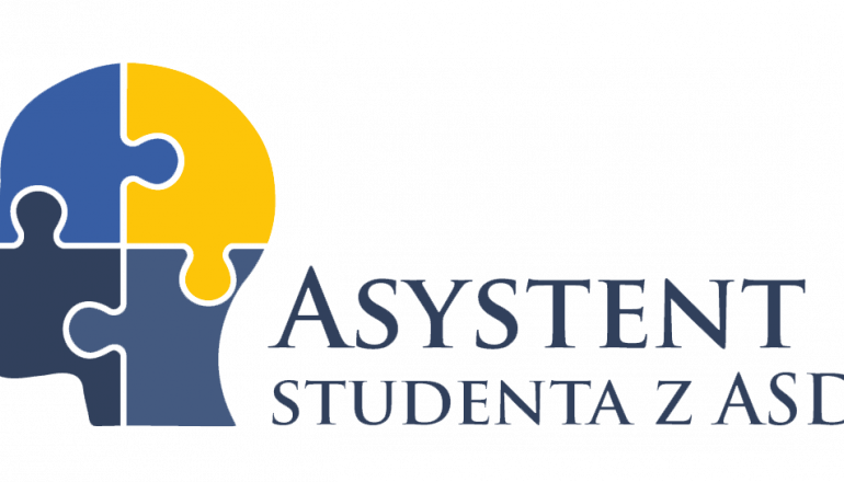 Logotyp projektu Asystent studenta z ASD. Logo w postaci grafiki z głową składającą sięz kolorowych puzli