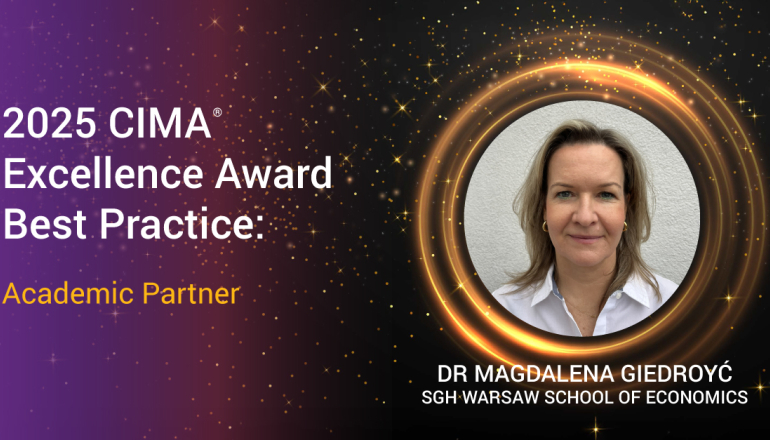 grafika informująca o przyznaniu nagrody badaczce, z prawej strony zdjęcie kobiety w okrągłej ramce