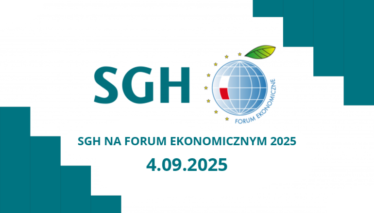 na grafice logotypy SGH i FE oraz napis SGH na Forum Ekonomicznym w Karpaczu 4.09.2025