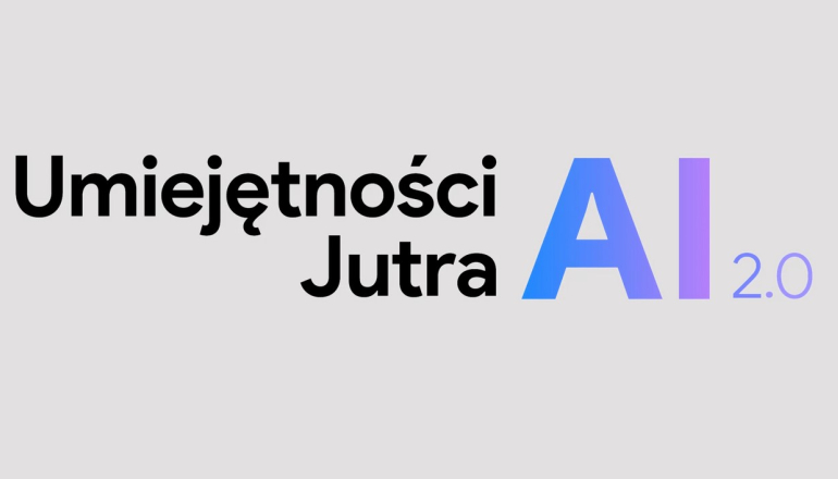 grafika: na jasnym tle napis Umiejętności Jutra AI 2.0