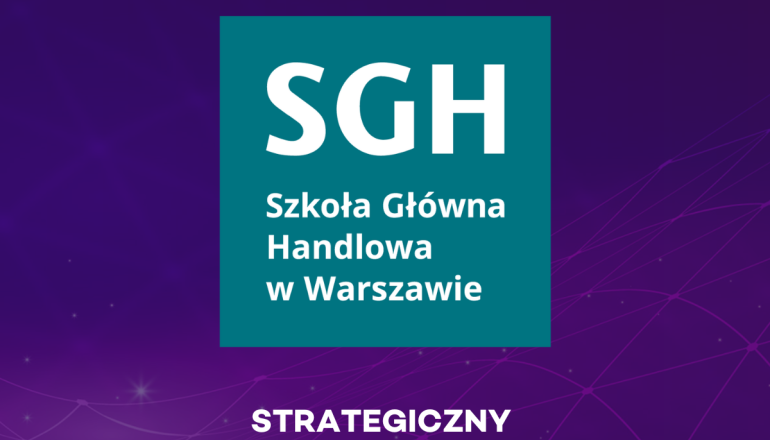 grafika przedstawiająca logo SGH na filoletowym tle, zapowiedź kongresu EFNI