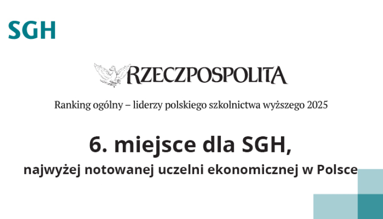 na białym tle logo SGH i Rzeczpospolitej