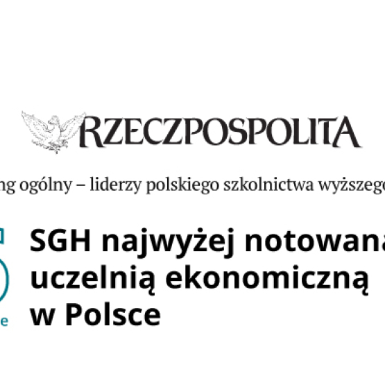 na białym tle logo SGH i Rzeczpospolitej
