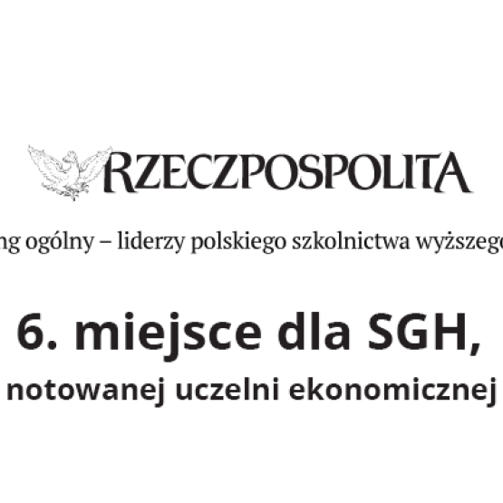na białym tle logo SGH i Rzeczpospolitej