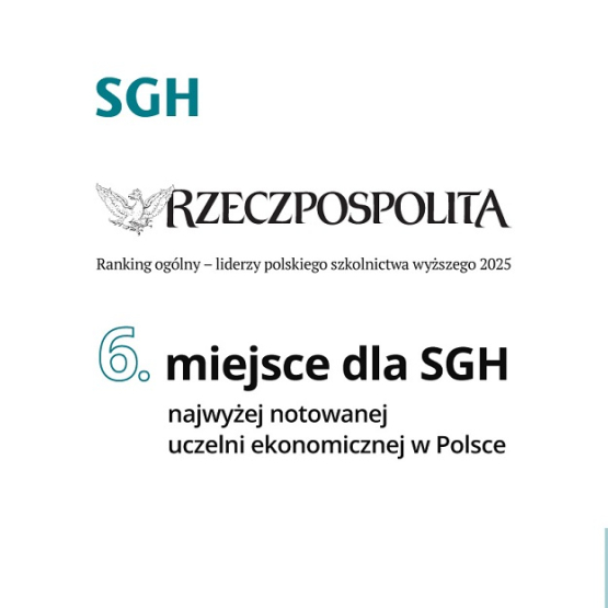 na białym tle logo SGH i Rzeczpospolitej