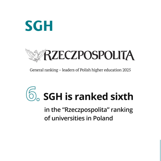 na białym tle logo SGH i Rzeczpospolitej