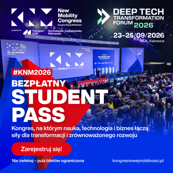 grafika: na zdjęciu z kongresu napis: bezpłatny STUDENT PASS