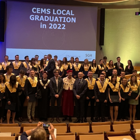 Uroczyste zakończenie studiów CEMS w SGH, 9 kwietnia 2022 r.