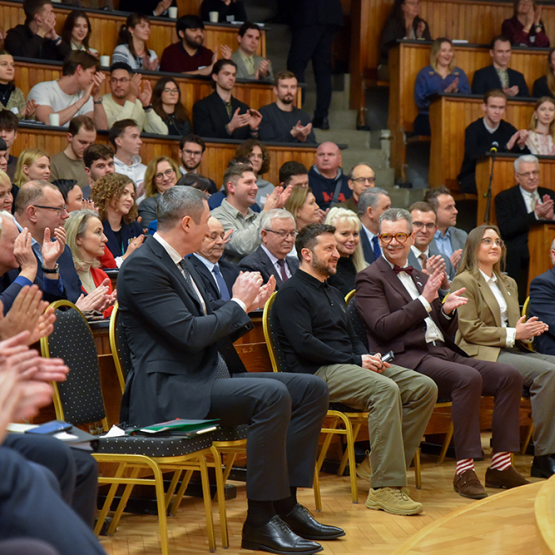 The meeting with the President of Ukraine attended by crowds of students, lecturers and administrative staff