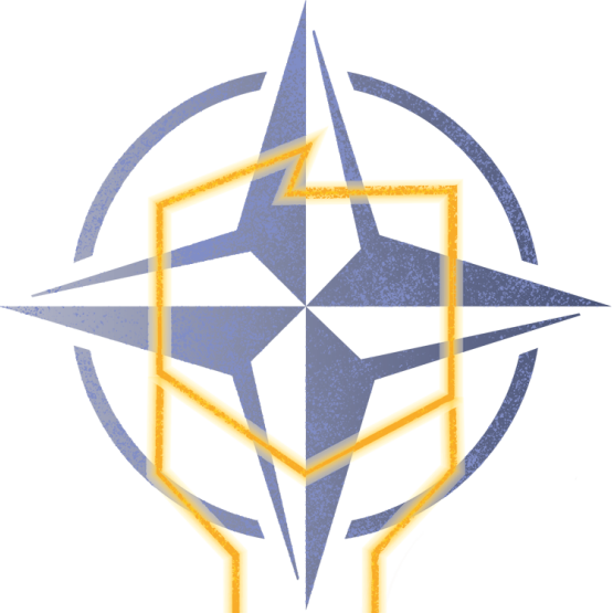 symbol NATO z konturem Polski