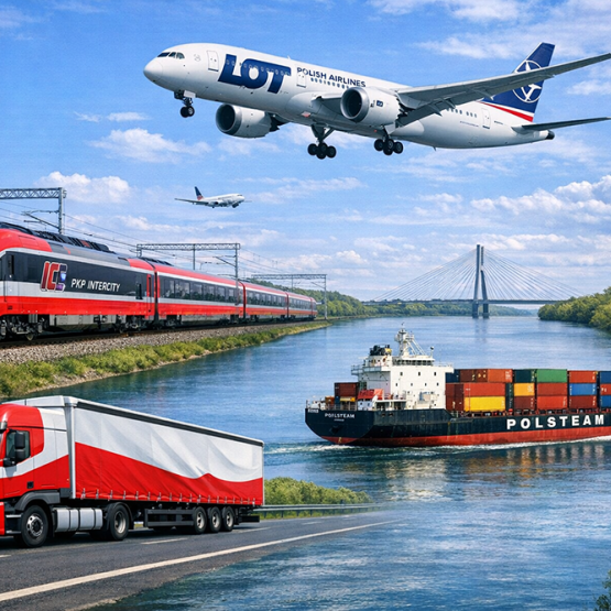 różne środki transportu wygenerowane przez AI