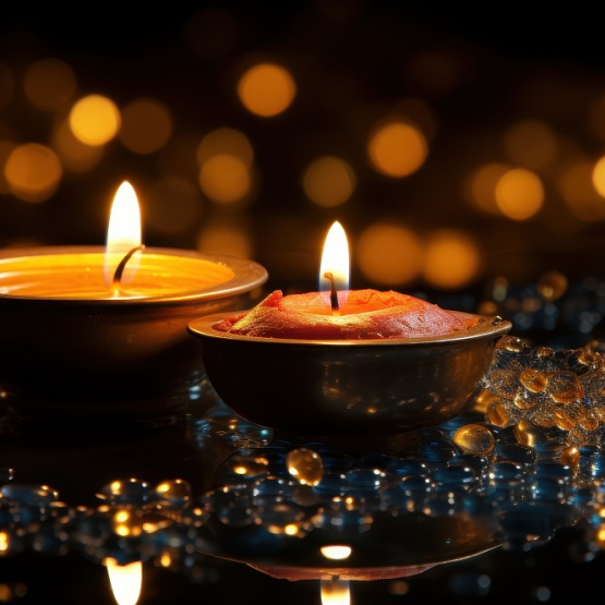 dwa płonące znicze