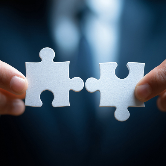 dłonie łączące elementy puzzli