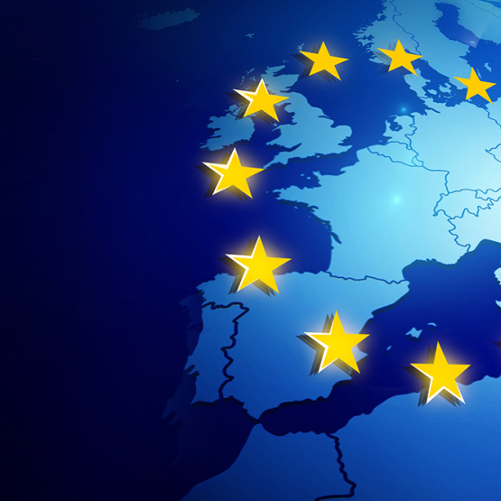 mapa Europy z gwiazdami UE