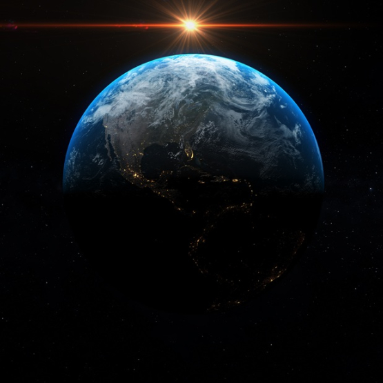 kula ziemska w 3/4 od dołu zacieniona