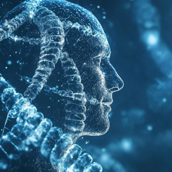 kod DNA i kształt głowy wygenerowane przez AI