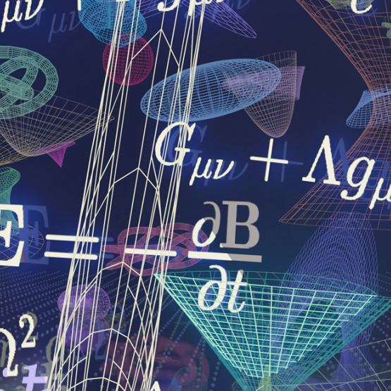 na granatowym tle wzory matematyczne