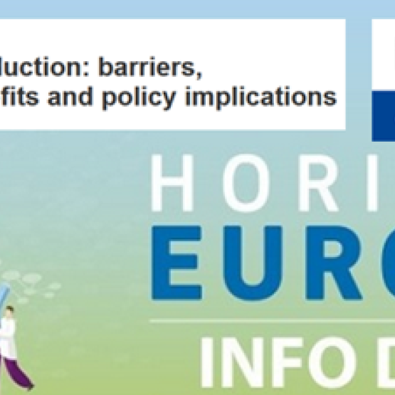 Grafika przedstawiająca narysowanych ludzi w różnych pozach oraz napis Working time reduction: barriers, challenges, benefits and policy implications