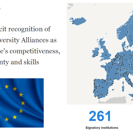 po lewej stronie napis i flaga UE, po prawej mapa Europy z zaznaczonymi punktami