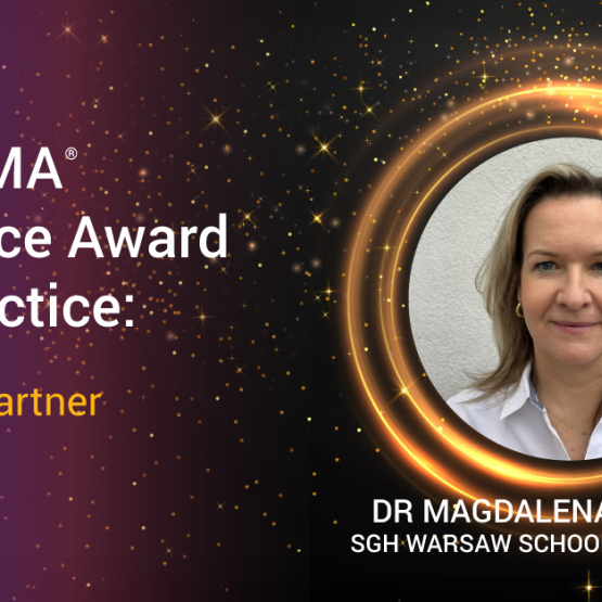 grafika informująca o przyznaniu nagrody badaczce, z prawej strony zdjęcie kobiety w okrągłej ramce