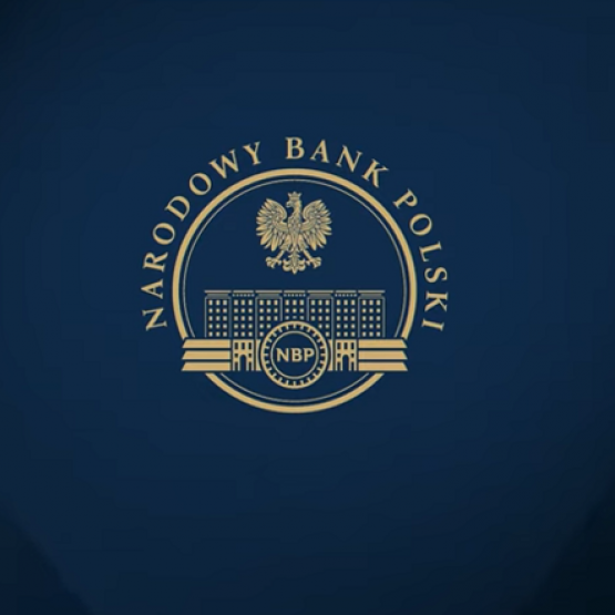 na ciemnogranatowym tle logo i napis: Narodowy Bank Polski