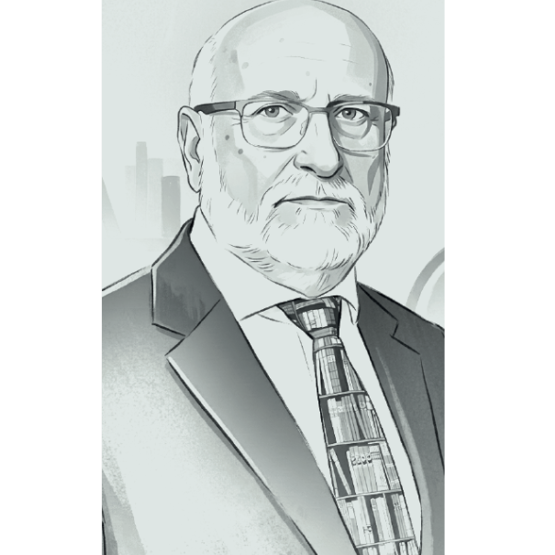 czarno-biała grafika mężczyzny