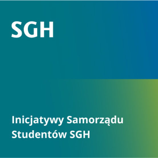 na grafice: zielony kolor SGH przenikający w kolory flagi ukraińskiej z napisem: Inicjatywy Samorządu Studentów SGH