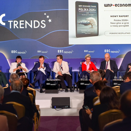 zdjęcie z konferencji - eksperci rozmawiają na panelu 