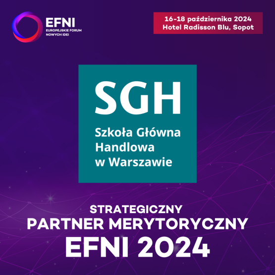 grafika przedstawiająca logo SGH na filoletowym tle, zapowiedź kongresu EFNI