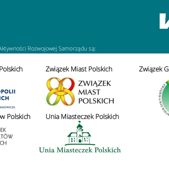 na białym tle loga partnerów, u góry na turkusowym tle logo SGH i napis WARS - Wskaźnik  Aktywności Rozwojowej Samorządów