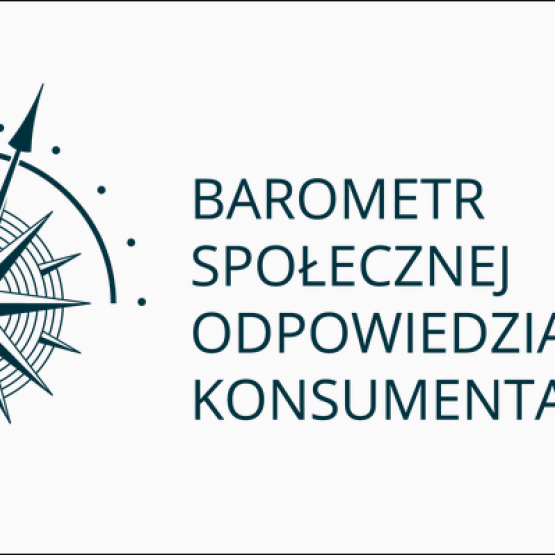 na białym tle róża wiatrów Barometr Społecznej Odpowiedzialności Konsumenta