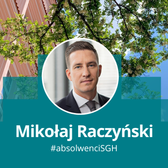 grafika przedstawiająca zdjęcie mężczyzny w okrągłej ramce na zdjęciu ukazującym gmach uczelni na zewnątrz