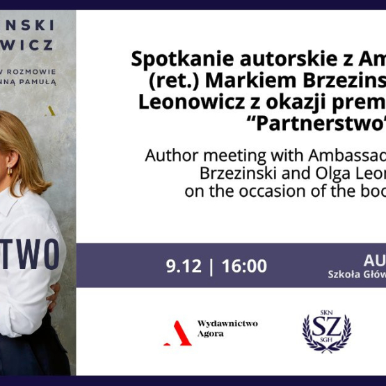 grafika przedstawiająca okładkę książki i tekst na temat spotkania autorów ze studentami 